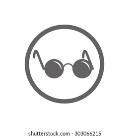 Glasses with black round lenses vector icon isolated.
