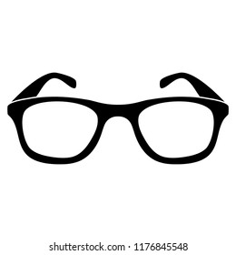 glasses - black vector icon