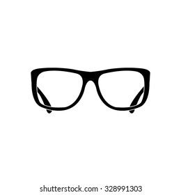glasses - black vector icon