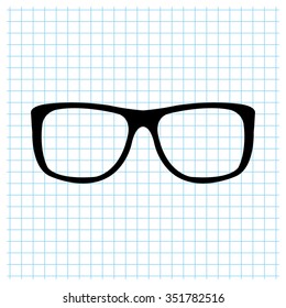 glasses - black vector icon