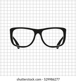 glasses  - black vector icon