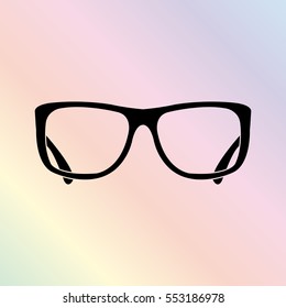 glasses  - black vector icon