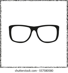 glasses  - black vector icon