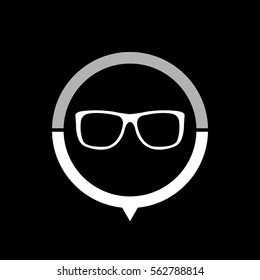 glasses  - black vector icon