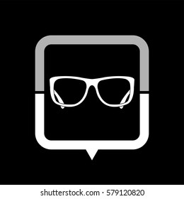 glasses  - black vector icon