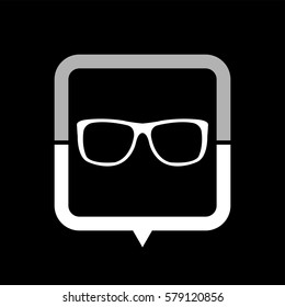 glasses  - black vector icon