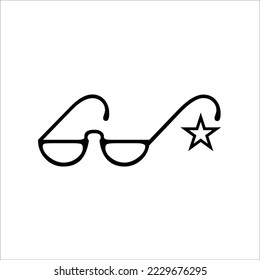 ilustración de diseño de logotipo vectorial negro de gafas