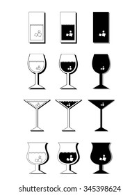 glasses in black and white