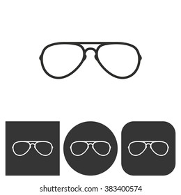Glasses   -  black and white icons. Vector illustration. 