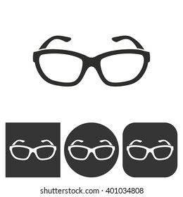 Glasses   -  black and white icons. Vector illustration. 