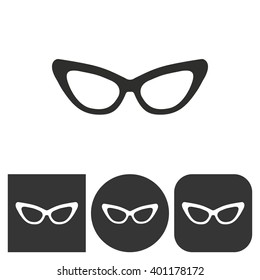 Glasses   -  black and white icons. Vector illustration. 