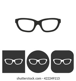 Glasses   -  black and white icons. Vector illustration. 
