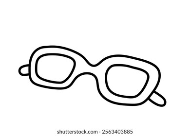 Glasses. Black and white illustration, hand drawn coloring.