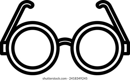 Glasses for the blind disability icon with black outline style. glasses, blind, vision, sunglasses, style, eye, disability. Vector Illustration