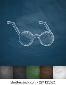 glasses for the blind icon. Hand drawn vector illustration. Chalkboard Design