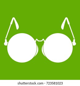 Glasses for blind icon white isolated on green background. Vector illustration