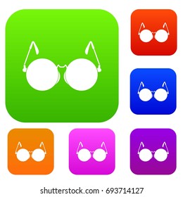 Glasses for blind set icon in different colors isolated vector illustration. Premium collection