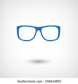 glasses  - blue vector icon