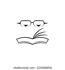 Glasses, book, Education icon. Element of biology icon for mobile concept and web apps. Hand drawn Glasses, book, Education icon can be used for web and mobile