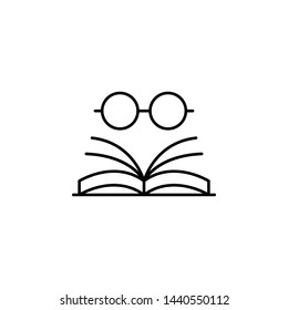 glasses, book iconicon. Simple thin line, outline vector of Biology icons for UI and UX, website or mobile application