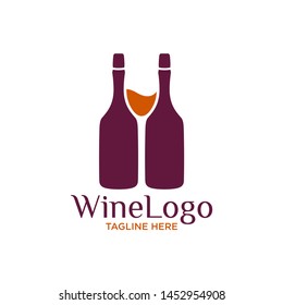 Glasses Bottle Vector Wine Logo Design Stock Vector (Royalty Free ...