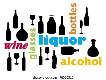 glasses and bottles design