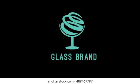 Glasses and bottles  vector logo template. Glasses and bottles  vector logo