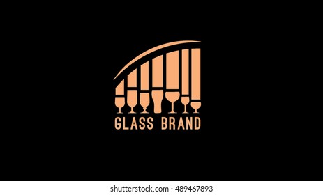 Glasses and bottles  vector logo template. Glasses and bottles  vector logo