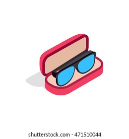 Glasses in box icon in isometric 3d style isolated on white background. Vision symbol