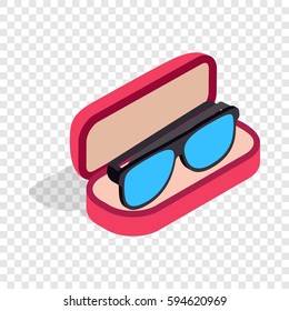 Glasses in box isometric icon 3d on a transparent background vector illustration