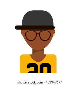 glasses boy icon person isolate vector illustration