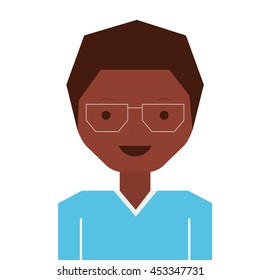 glasses boy icon person isolate vector illustration