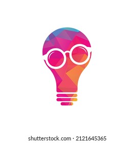 Glasses bulb shape concept Logo Design. spectacles icon design template vector	