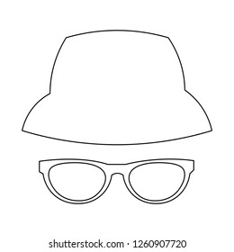 Glasses cap flat icon vector. illustration clothes dress symbol.