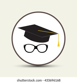  glasses with a cap, vector, icon