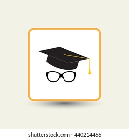  glasses with a cap, vector, icon