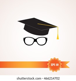  glasses with a cap, vector, icon