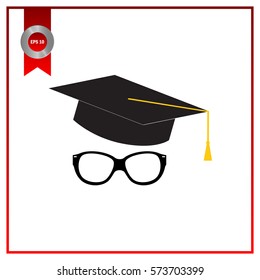  glasses with a cap, vector, icon