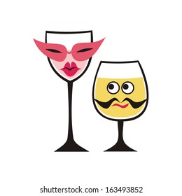 Glasses cartoon vector illustration