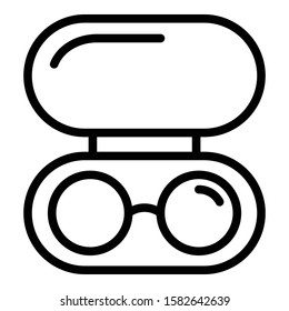 Glasses in case icon. Outline glasses in case vector icon for web design isolated on white background