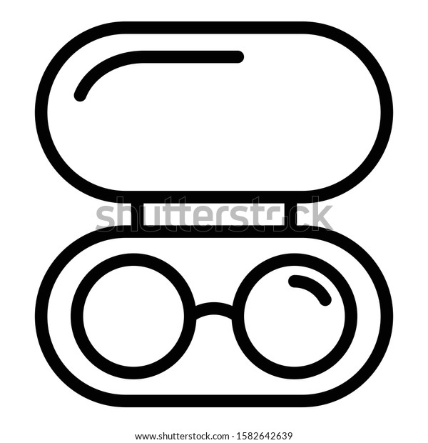 Glasses in case icon.\
Outline glasses in case vector icon for web design isolated on\
white background