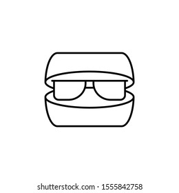 Glasses case icon. Simple line, outline vector of optometry icons for ui and ux, website or mobile application