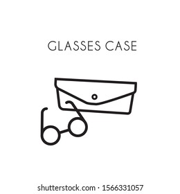 Glasses case icon. Simple line, outline vector.