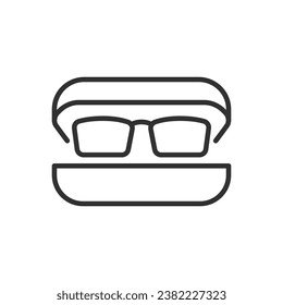 Glasses in a case, linear icon. Line with editable stroke