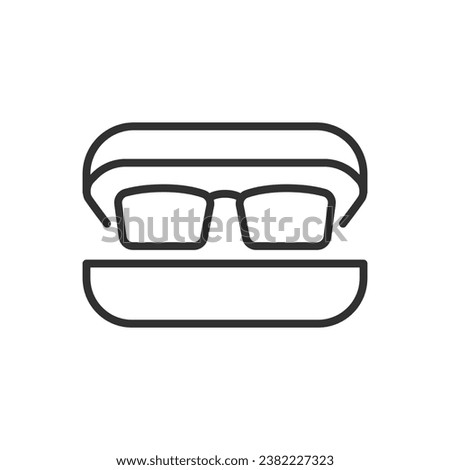 Glasses in a case, linear icon. Line with editable stroke