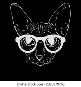 glasses cat funny cat enthusiast tee wo plus size design vector illustration for use in design and print wall art poster canvas