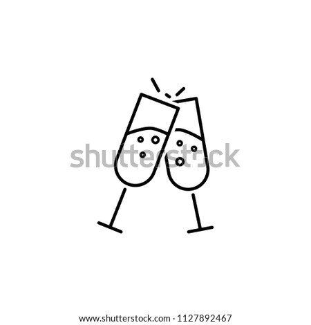 glasses of champagne icon. Element of drinks icon for mobile concept and web apps. Thin line glasses of champagne icon can be used for web and mobile. Premium icon on white background