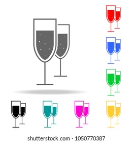 glasses of champagne icon. Elements of party multi colored icons. Premium quality graphic design icon. Simple icon for websites, web design, mobile app, info graphics on white background