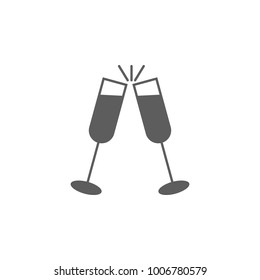 Glasses of champagne icon. Elements of Valentine's Day icon. Premium quality graphic design icon. Simple icon for websites, web design, mobile app, info graphics on white background