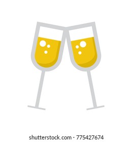 glasses of champagne icon isolated vector illustration on white transparent background